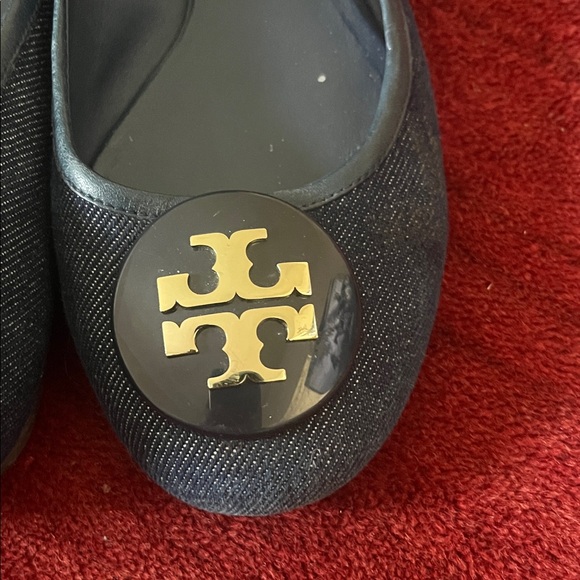 Tory Burch Quinn Ballet Flats Denim Navy - Picture 5 of 8